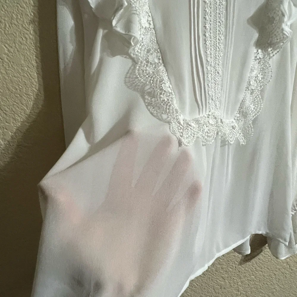 Anthropologie/eri+ali White Blouse - Picture 5 of 12